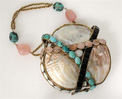 Lot 267A - Iradj Moini Shell Minaudiere Brass wire frame,...