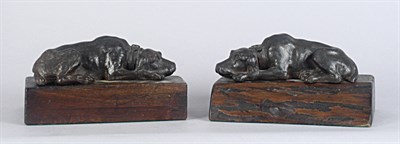 Lot 3331 - Pair of Wood Dog-Form Bookends