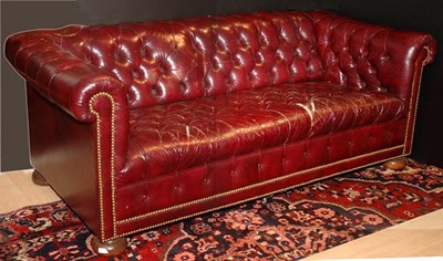 Lot 3613 - Chesterfield Style Leather Sofa Length 6 feet...