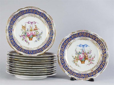 Lot 3568 - Set of Twelve Sevres Porcelain Plates