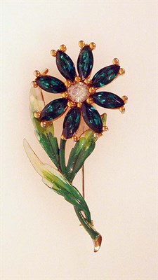Lot 391 - Chanel Enamel and Rhinestone Flower Pin French,...