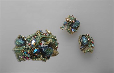 Lot 414 - Har Dragon Bracelet and Earclips American,...
