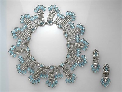 Lot 409 - Kenneth Jay Lane Aqua Rhinestone Festoon...