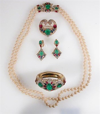 Lot 403 - Trifari Jewels of India Parure American, 1950s...