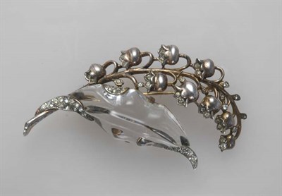 Lot 402 - Trifari Vermeil Lily of the Valley Lucite Pin...