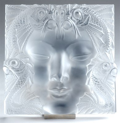 Lot 2648 - Lalique Frosted Glass Mask Of square form, in...