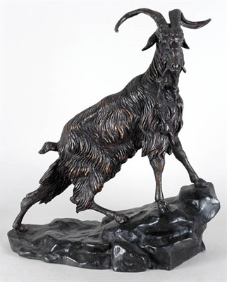 Lot 2276 - Bronze Figure Of a goat modeled ascending a...
