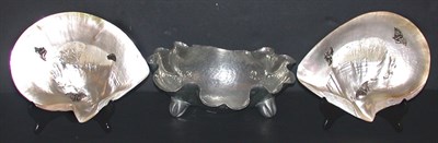 Lot 136 - Pair of Silvered Metal Mounted Abalone Shells;...