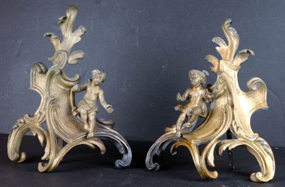 Lot 198 - Pair of Louis XV Style Gilt-Bronze Chenets...