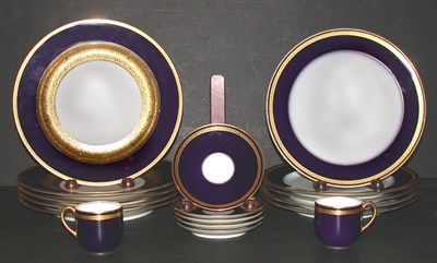 Lot 172 - Limoges Cobalt and Gilt Porcelain Partial...