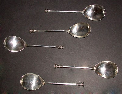 Lot 131 - Assembled Set of Five English Silver Seal Top...