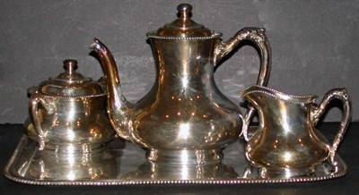 Lot 444 - Silver Plated Four-Piece Tea Service