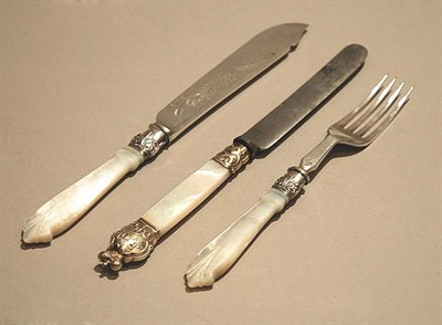 Lot 137 - Set of Eighteen Mother-of-Pearl Flatware...