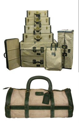 Lot 488 - Hermes Toile and Green Leather Trim Cruise...