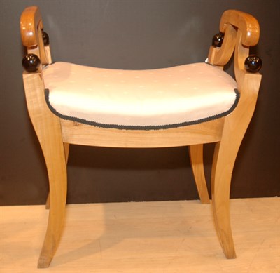Lot 3260 - Biedermeier Style Ebonized and Fruitwood Bench...