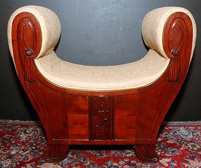 Lot 2491 - Art Deco Style Carved Mahogany Upholstered...