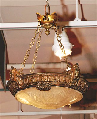 Lot 3513 - Neoclassical Style Bronze and Molded Frosted...