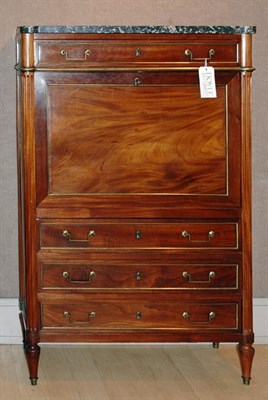 Lot 1179 - Louis XVI Style Marble Top Mahogany Secretaire...