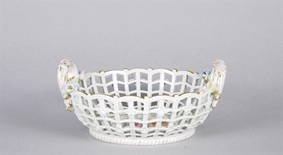 Lot 4008 - KPM Porcelain Two-Handled Basket Diameter 7...