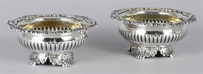 Lot 4017 - Pair of Georgian Silver Footed Dishes Diameter...