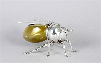 Lot 4029 - Mappin & Webb Silver Plated and Glass Bee-Form...