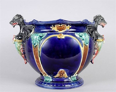 Lot 4031 - Majolica Jardiniere Height 10 inches.