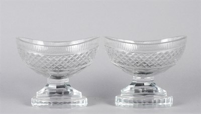 Lot 4044 - Pair of Anglo-Irish Cut Glass Canoe-Form...