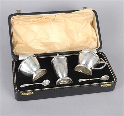 Lot 4053 - English Silver Boxed Condiment Set Comprising...