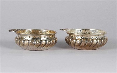 Lot 4055 - Pair of Continental Silver Wine Tasters Total...