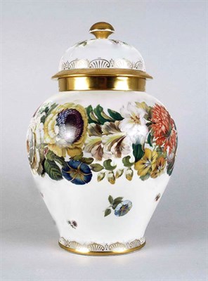 Lot 4065 - German Floral Decorated Porcelain Ginger Jar...