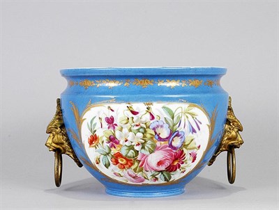 Lot 4075 - Sevres Style Porcelain Cachepot Height 6...