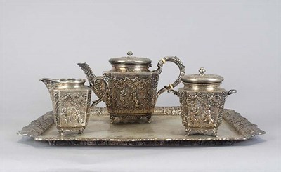 Lot 4081 - Continental Silver Tea Service Comprising...