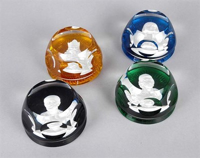 Lot 4086 - Four Baccarat Glass and Sulphide Paperweights