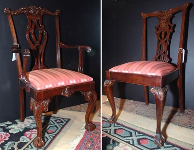 Lot 307 - Set of Eight Georgian Style Mahogany Dining...
