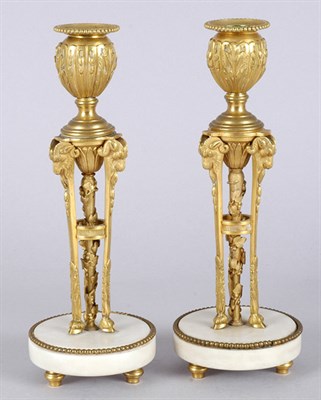 Lot 1212 - Pair of Louis XVI Style Gilt-Bronze and Marble...