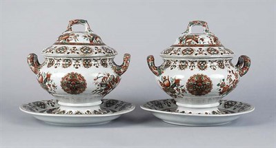 Lot 4106 - Pair of Copeland Earthenware Sauce Tureens...
