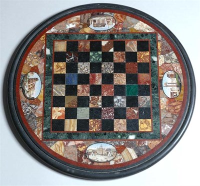 Lot 2598 - Italian Micromosaic and Marble Specimen Chess...