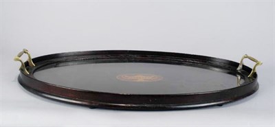 Lot 4119 - Victorian Style Inlaid Mahogany Serving Tray...