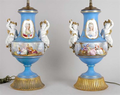 Lot 2281 - Pair of Sevres Style Porcelain Figural...