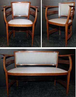 Lot 199 - Seccessionist Style Upholstered Oak...