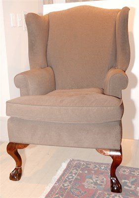 Lot 3635 - Georgian Style Upholstered Wing Chair with...