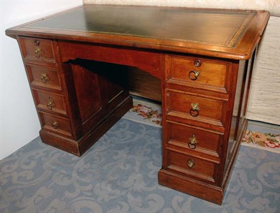 Lot 3274 - Georgian Style Leather Top Mahogany Pedestal...