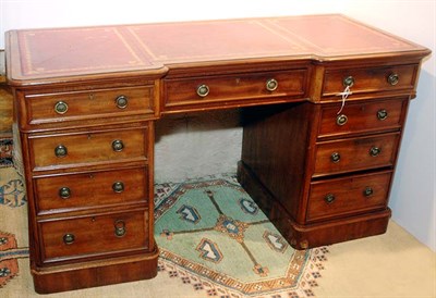Lot 3248 - Victorian Leather Top Mahogany Pedestal Desk...