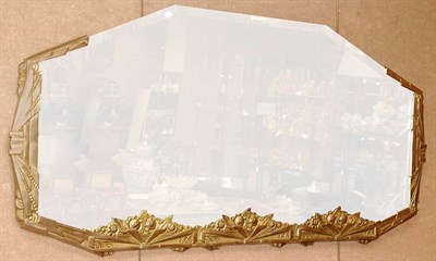 Lot 2466 - Art Deco Style Silvered Metal Mirror Of shaped...