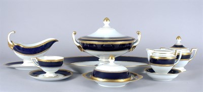 Lot 3374 - Pirkenhammer Cobalt and White Porcelain Dinner...