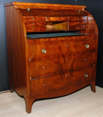 Lot 428 - Continental Style Mahogany Cylinder Desk...