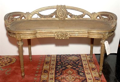 Lot 3544 - Louis XVI Style Painted Wood Bench with Caned...