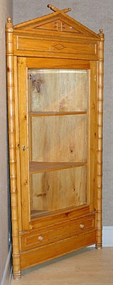 Lot 1150 - Faux Bamboo Glass Door Corner Cabinet Height 7...