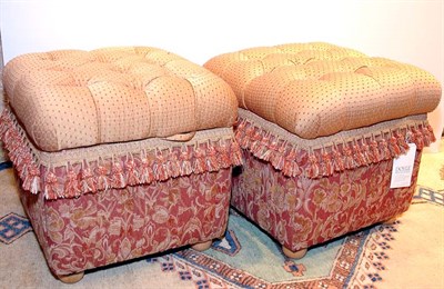 Lot 3400 - Pair of Upholstered Storage Stools Height 18...