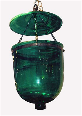 Lot 3512 - Green Glass Hall Lantern